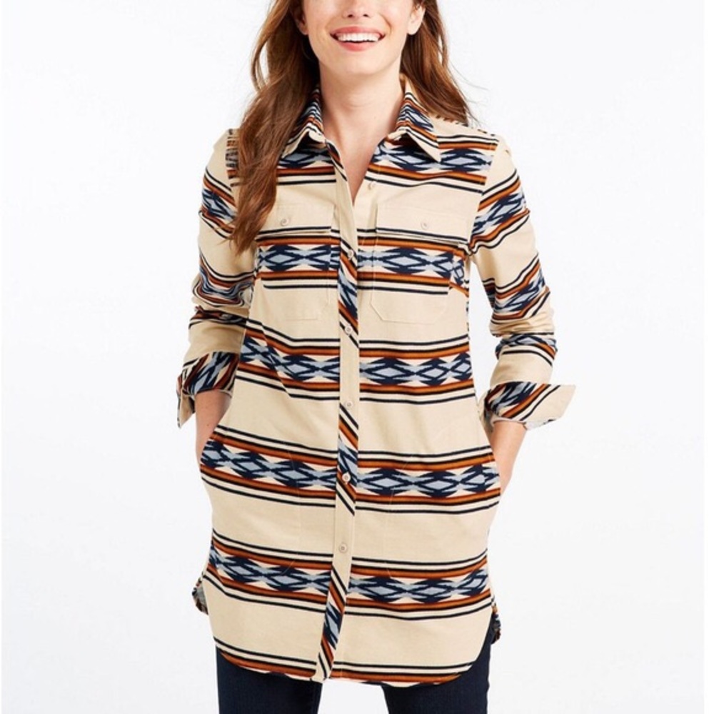 LL Bean Signature Aztec Print Chamois Flannel
